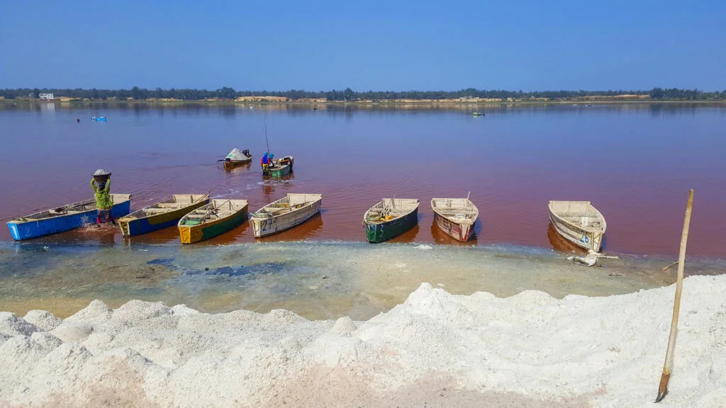 Manifestation contre le projet de ville verte au Lac Rose près de Dakar