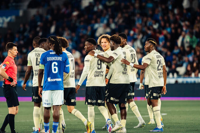 Action de jeu lors du match AS Monaco - RC Strasbourg