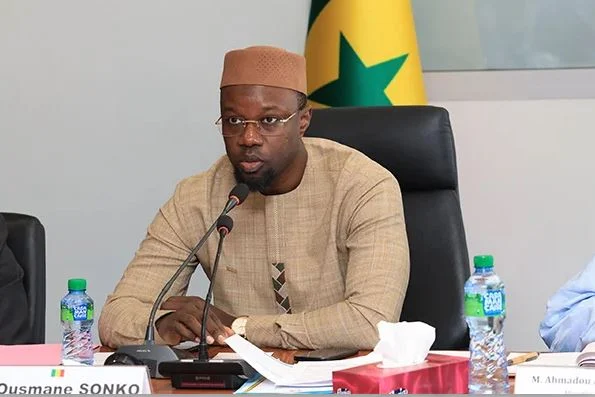 Ousmane Sonko lors d'un conseil des ministres