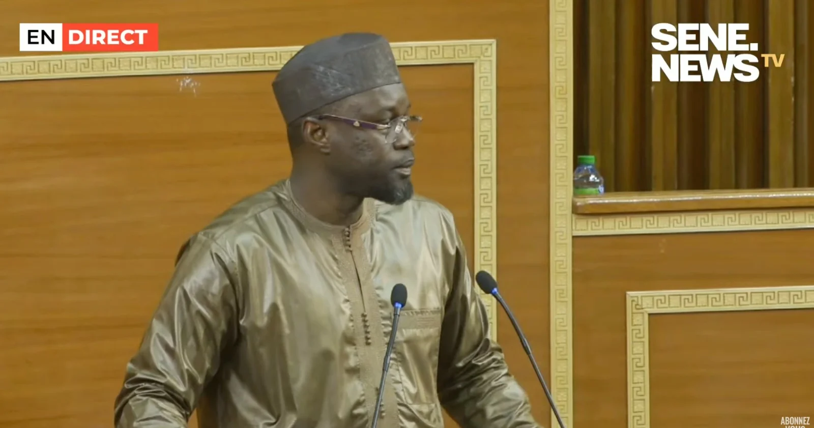 Ousmane Sonko lors de son intervention sur l'homosexualité