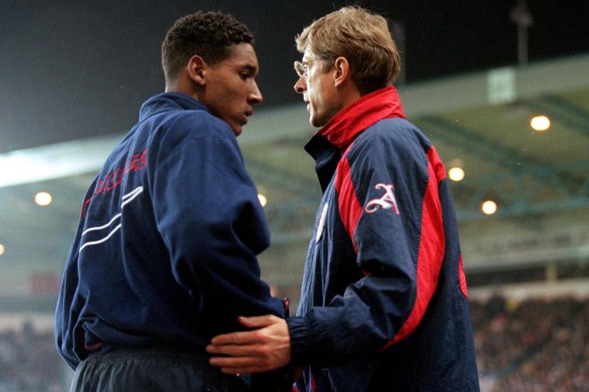 Nicolas Anelka avec Arsène Wenger, entraîneur d'Arsenal, deux mois après son transfert