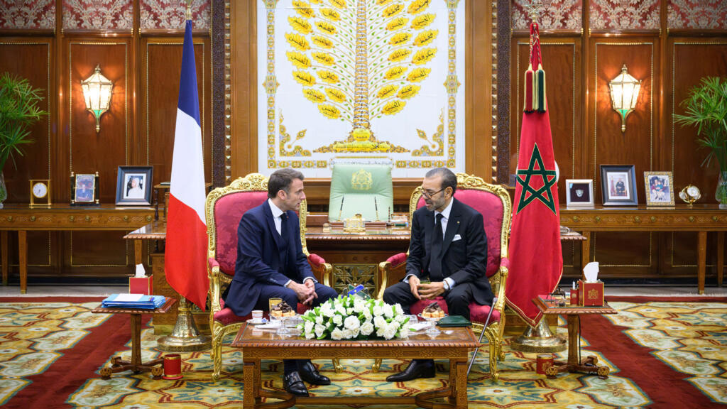 Rencontre entre le président français Emmanuel Macron et le roi marocain Mohammed VI à Rabat en octobre 2024