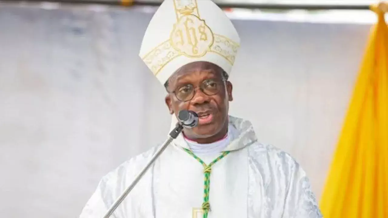 Mgr Roger Houngbédji, Archevêque de Cotonou, lors d'une conférence