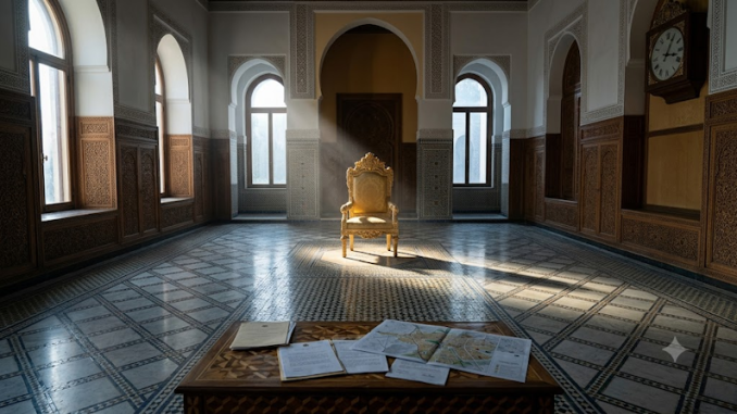 Trône vide symbolisant l'absence de réponse sur les responsabilités politiques au Maroc