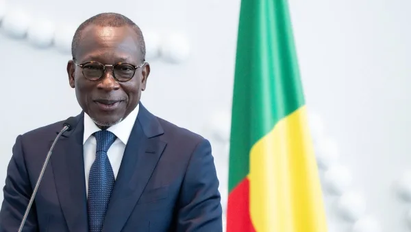 Patrice Talon lors de son élection à la présidence du Sénat du Bénin