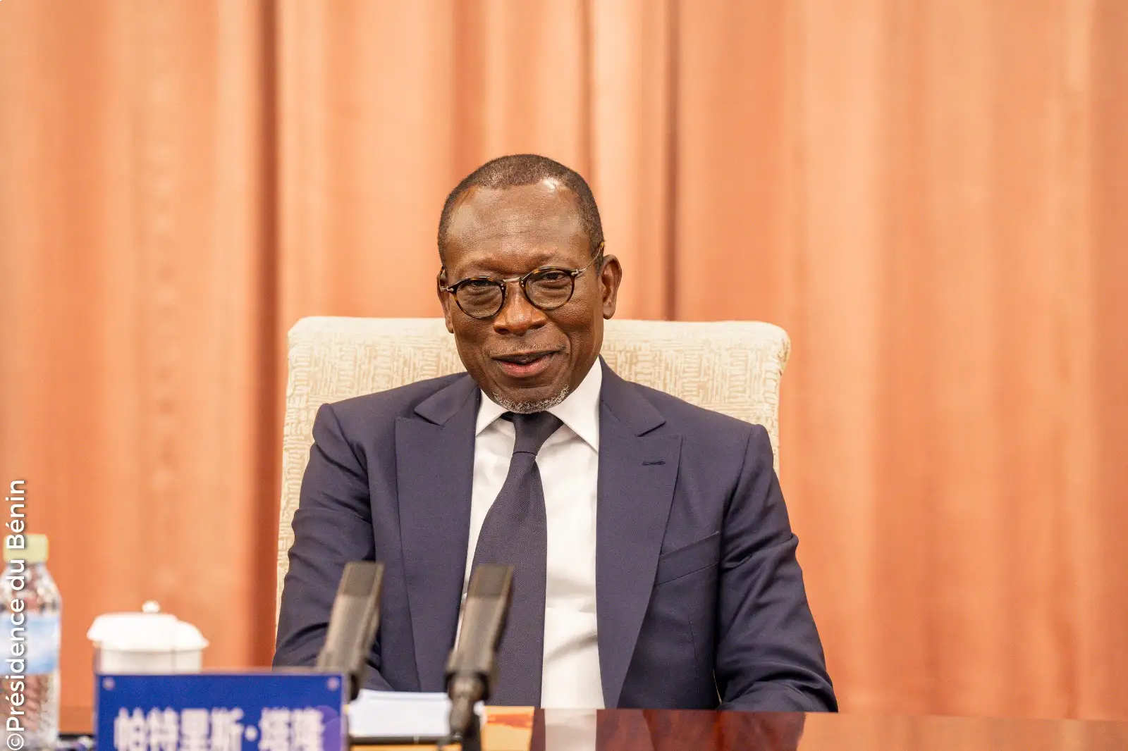 Le président du Sénat béninois, Patrice Talon, lors de son discours